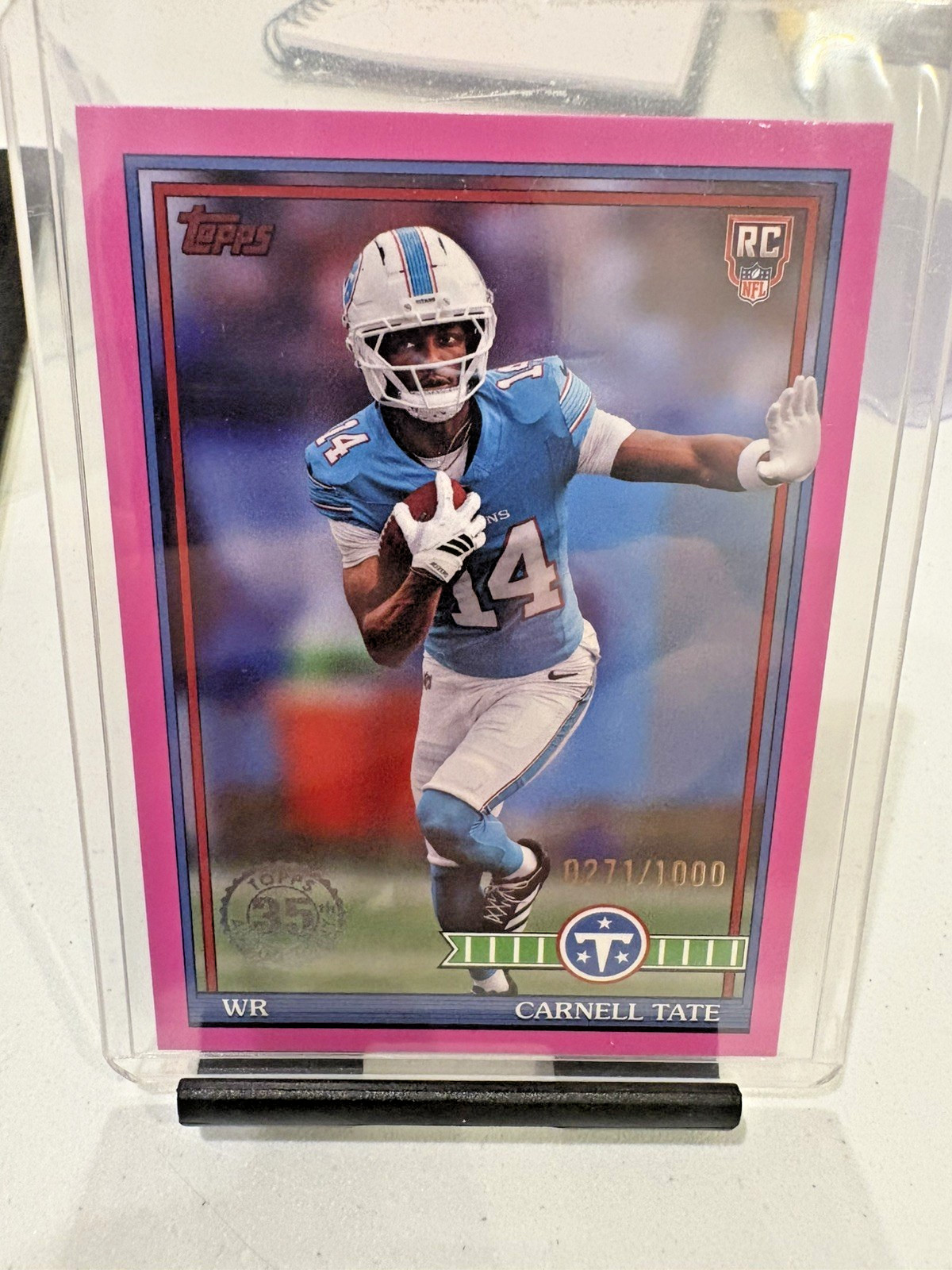 2026 Topps Flagship Card Carnell Tate 35th Anniversary Pink Border /1000