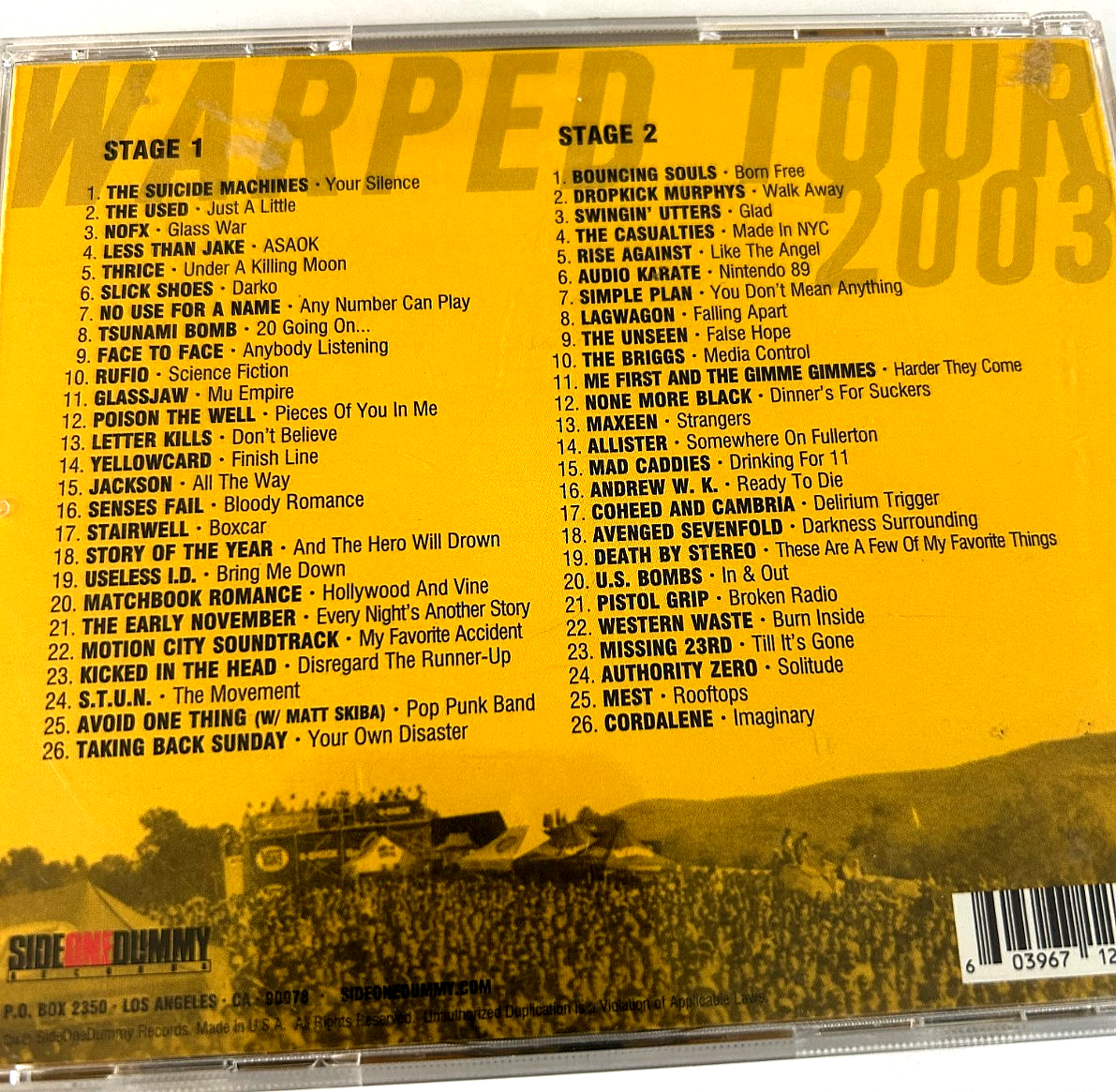潘瑋柏 ウィルバーバンCDとDVDの4枚セット Vans Warped Tour 2 CD Set 2003 Tour Compilation Ships Same Day