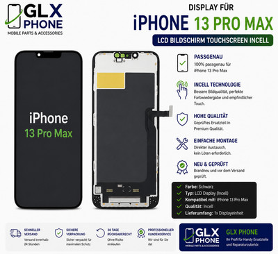 Display für iPhone 13 Pro Max LCD Touchscreen Incell Bildschirm Ersatz Schwarz