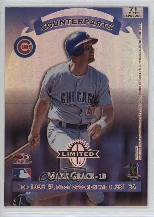 1997 Donruss Limited Counterparts Limited Exposure Darin Erstad Mark Grace #71 - Image 2 of 2