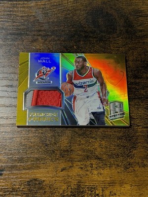 John Wall 2013-14 Spectra Materials GOLD Prizm 2 color GU Patch /10 SSP WIZARDS