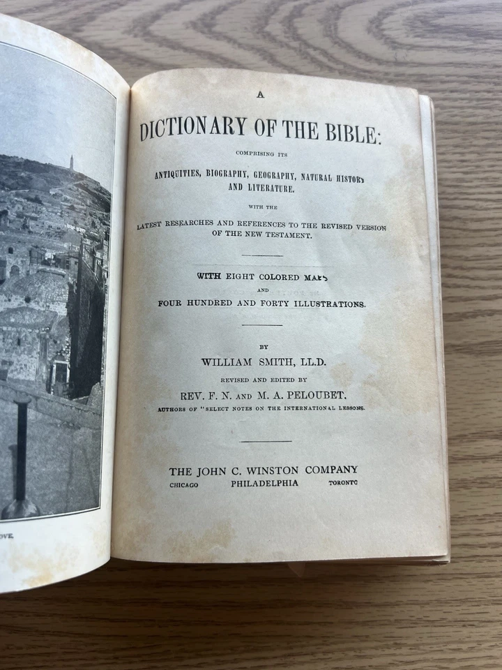 Bible Dictionary Teachers Edition Wm Smith Illustrated HC GC W M Smith c1884 Foto 3 de 4