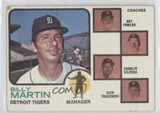 1973 Topps Billy Martin Art Fowler Charlie Silvera Dick Tracewski #323 0m3l