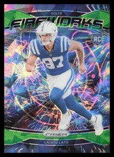 2024 Panini Prizm Fireworks Prizms Green Ice #17 Laiatu Latu