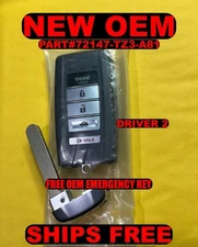 NEW OEM 2018-22 ACURA TLX SMART KEY PROXY FOB 72147-TZ3-A81 KR5995364 DRIVER 2