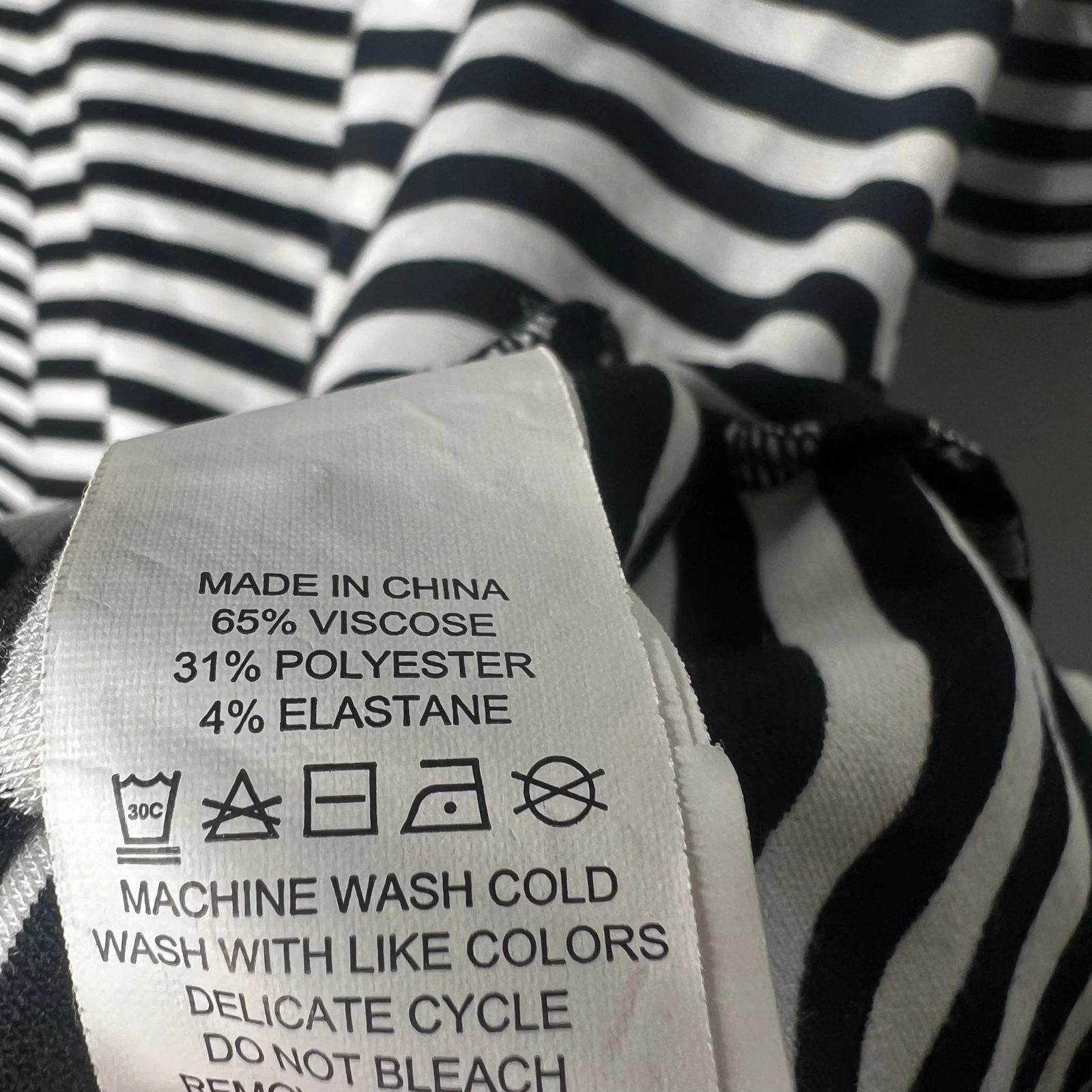 Mini abito Kate Spade Broome Street a righe bianco e nero taglia S