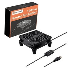 Quiet 120mm Router Fan Cooler with L/M/H 3-Degree Speed Controller, 1Pcs 120mm