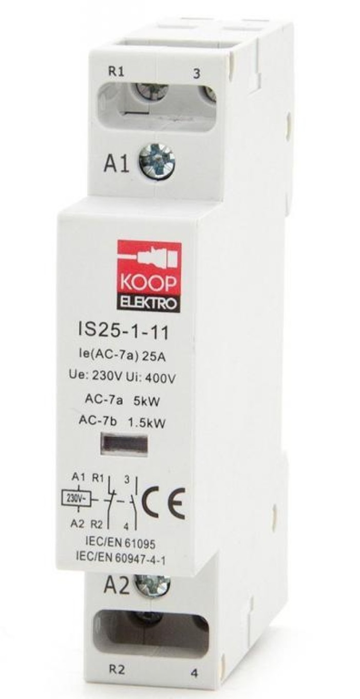 Module Contactors 25-11 25A 1NC 1NO 230V 1P 1-PHASE IS25-1-11