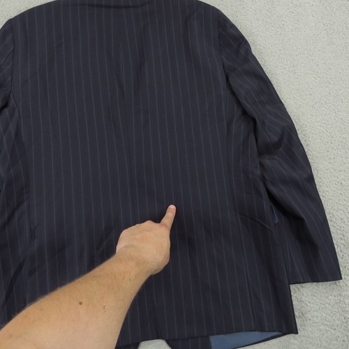Hickey Freeman Loro Piana Suit 42R Super 150s Worsted Wool Navy Pinstripe 34x29 - Picture 6 of 21