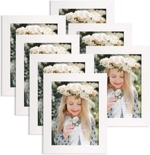 8x6 Photo Frames Set of 7, White 6x8 Picture Frames for Photos, Prints and Artw