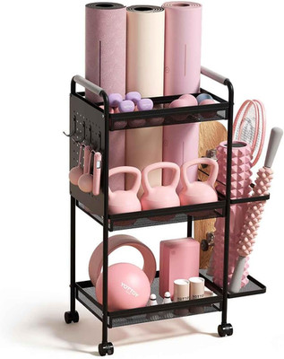 3-Tier Gym Storage Rack - Multi-Functional Organizer for Weights & Equipment