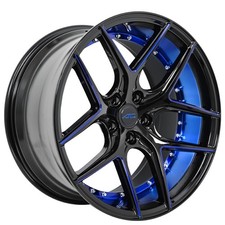20x10.5 Ac Wheels Divino Gloss Black With Blue Milled Inner Dp Conc Rims 1pc 20x10.5 Ac Wheels Divino Gloss Black With Blue Milled Inner Dp Conc Rims 1pc