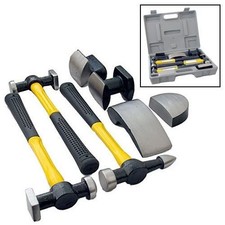 7PC CAR DENT REMOVAL BODY REPAIR PANEL BEATING FIBREGLASS HAMMERS TOOL KIT