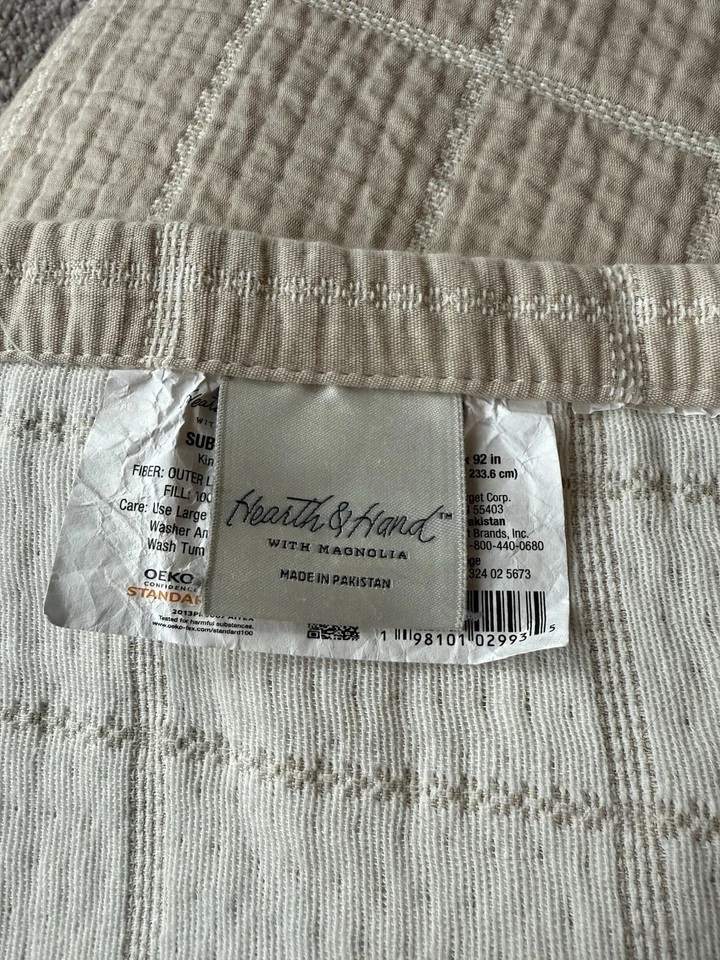 Cobertor King Texturizado Rejilla Beige - Hogar y Mano con Ropa de Cama Magnolia Jacquard Foto 4 de 4