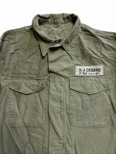 Vintage Field Shirt Jacket US Marine Corps P1957 P56 Sateen Large USMC Stencil