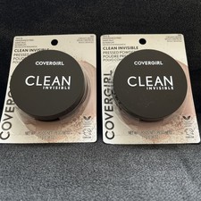 Lot of 2 Covergirl Clean Invisible Pressed Powder 150 Creamy Beige Lightweight