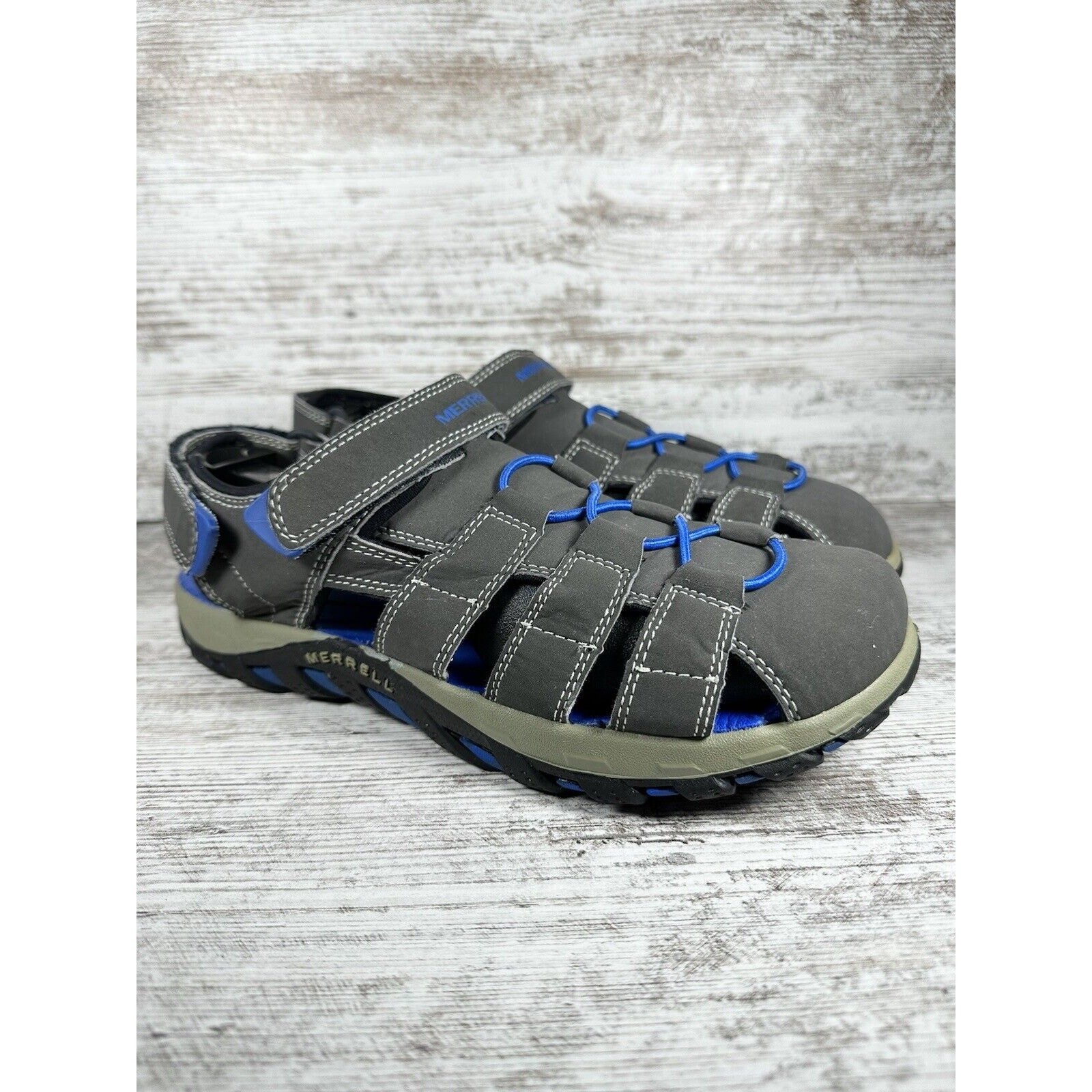 Sandali giovani Merrell Waterpro Web grigio ombra scuro punta chiusa taglia 6