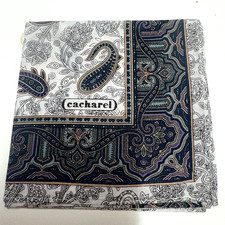 BLACK  DARK BLUE ART PAISLEY CLASSIC HANKY VTG COTTON MEN POCKET SQUARE18" M233