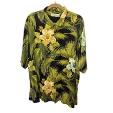 Tommy Bahama 100 Silk Special Rum Camp Hawaii Shirt XL Green Floral Beach