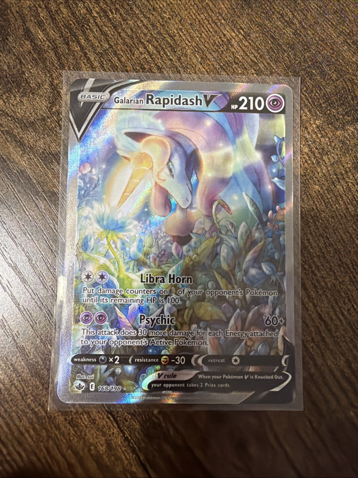 NM Galarian Rapidash V 168/198 Chilling Reign Alternate Art Holo Pokemon Card