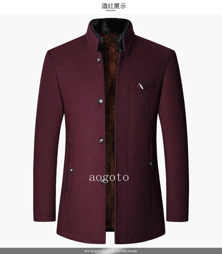 Men's Woolen Jacket Stand Collar Casual Outwear Jacket Casual Business Coats New - 第 9/24 張圖片