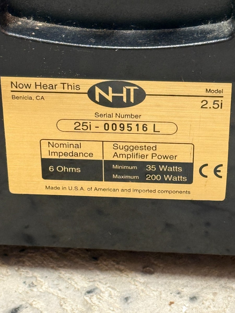 NHT model 2.5 アメリカ製スピーカー NHT Model 2.5iの仕様