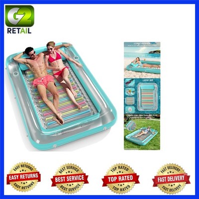 Spacious Inflatable Tanning Tub Float with Air Cushion & Built-in Holders