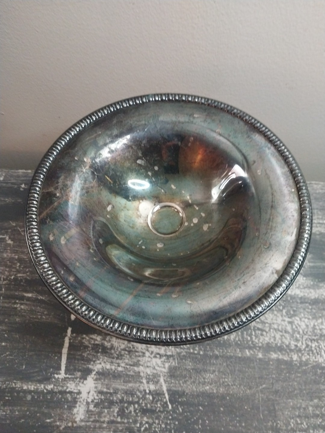 Vintage Compote Pedestal Plate Dish, Silverplate?