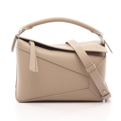 LOEWE Puzzle Edge kleine Schulter Handtasche A510P60XAW5541 Leder beige gebra...