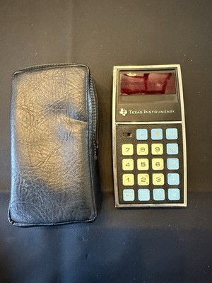 Vintage Texas Instruments TI-1500 Electronic Calculator w/ Case 1970s