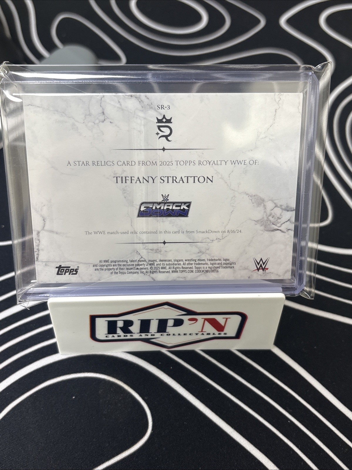 2025 Topps Royalty WWE Tiffany Stratton #SR-3 Star Relics Blue /25 view 2