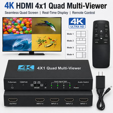 Multi-Viewer 4K HDMI 4x1 1080P Seamless Quad ...