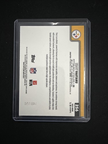 2025 Topps Chrome Troy Fautanu Blue Wave Refractor /150 Steelers #256 - Bild 4 von 4