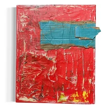 Original Mixed Media Modern Art Collage Painting on Canvas 11x14 "Passion"