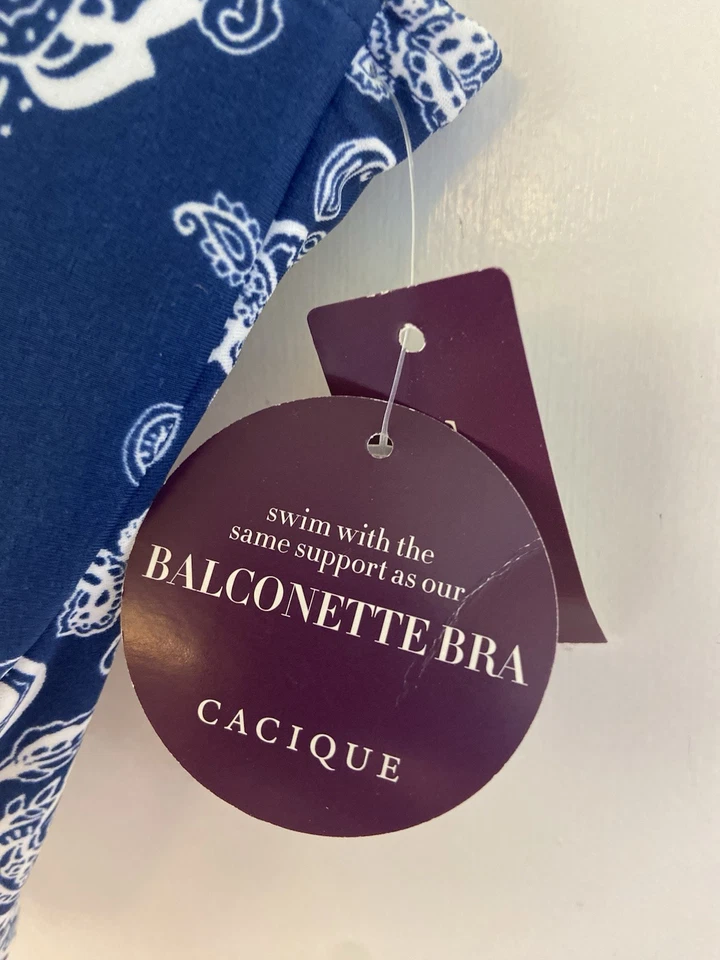 NUEVO CACIQUE LANE BRYANT LONGLINE PAISLEY BIKINI TRAJE DE BAÑO TOP TALLA 42D Foto 4 de 4