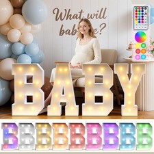 BABY Letters Baby Shower Decorations: 18 Colors Marquee Light-up Letter 2.3FT...