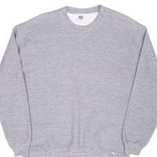 VINTAGE RUSSELL ATHLETIC BLANK GREY SWEATSHIRT 1980S XL MADE IN USA