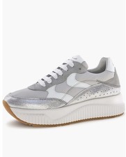 VOILE BLANCHE Lana Fresh Metallic Sneaker in Silver Grey