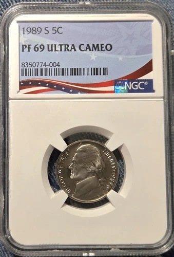 💥💥1989-S 5c Jefferson Nickel NGC Graded PF 69 Ultra Cameo💥💥