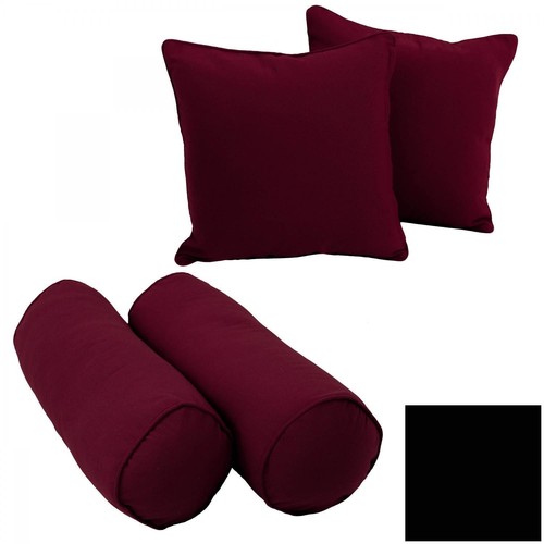 Blazing Needles Double-corded Solid Twill Throw Pillows with Inserts (Set of 4)