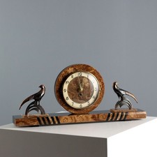 Orologio Antico da Appoggio Art Déco Marmo Onice Italia Anni 30-40 Originale