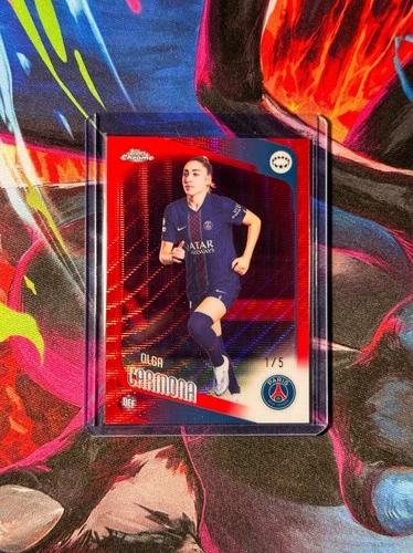 2025/2026 Topps Chrome UWCL Olga Carmona PSG RED REFRACTOR /5