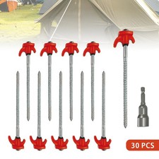 30Pcs Screw In Heavy Duty Ground Pegs Awning Pegs Tent Peg Bivvy Tent Pegs UK