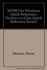 Word for Windows 2 Quick Reference Que Quick Reference Series 