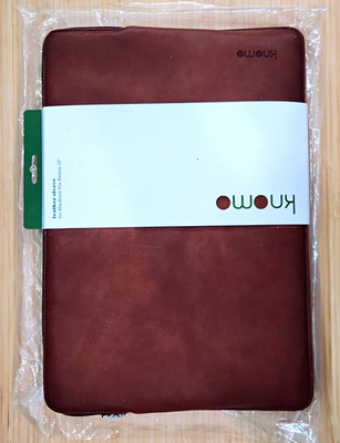 Knomo Leather Padded Sleeve Case for 15'' Laptop Brown (leather is old)