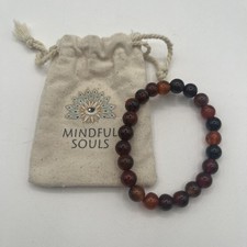 Tiger Eye Black Obsidian Hematite 8mm Beads Triple Protection Stretch Bracelet