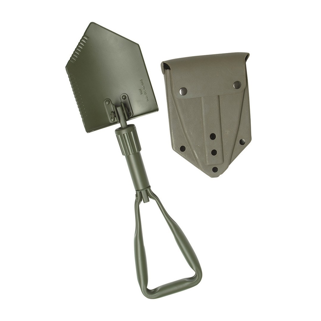 Mil-Tec German Army Style Trifold Shovel with Pouch OD Olive Green