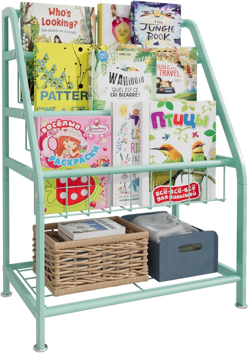 Huhote Children Kids Bookshelf, Small Bookcase, Kids Book Rack, Book and Toy ...