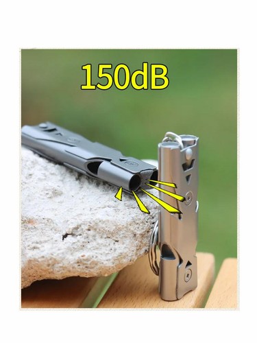 150db Doppelrohr Survival Pfeife - lautes Stahl Rettungswerkzeug zum Wandern - Bild 19 von 26