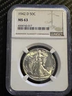 1942-D Walking Liberty Half Dollar NGC MS63